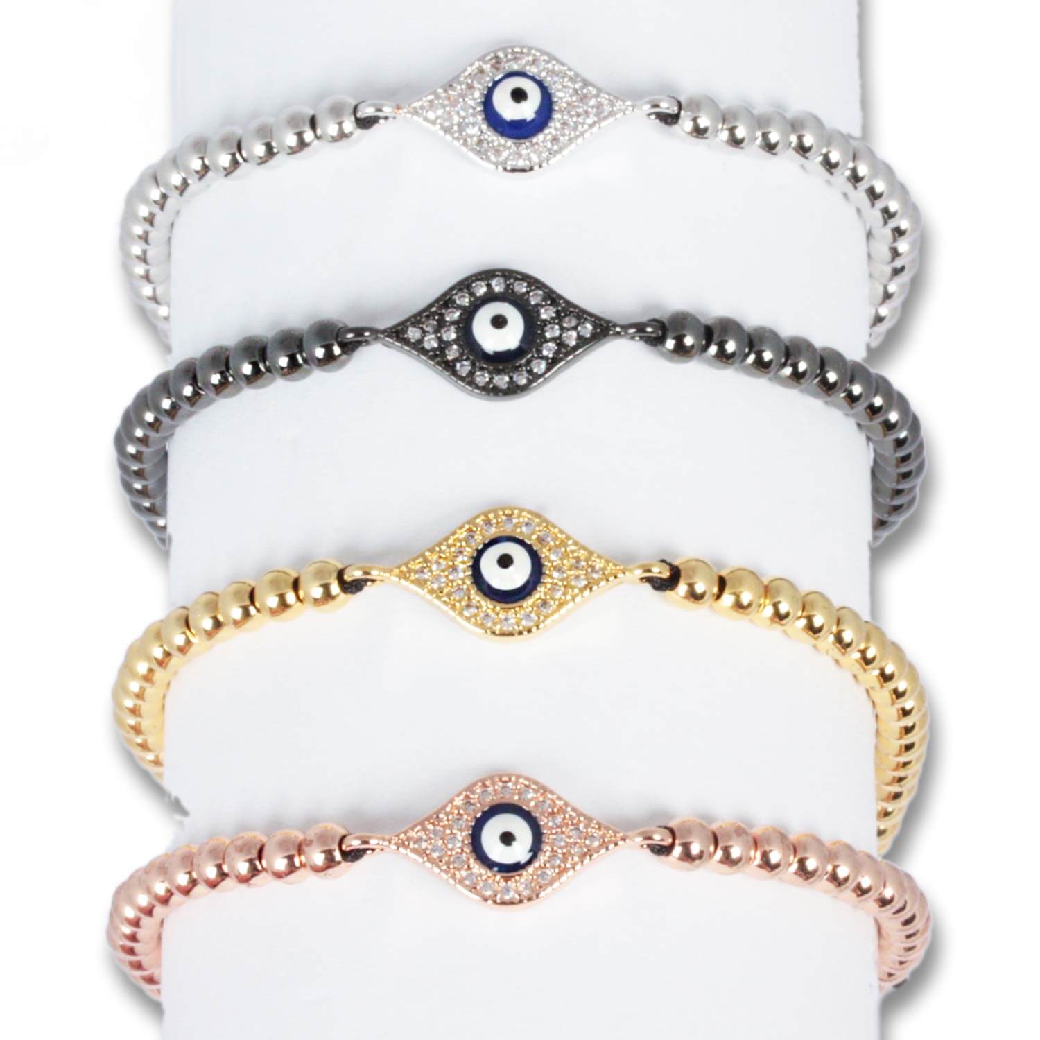 Golden - Evil Eye Schutzarmband mit Zirkonia