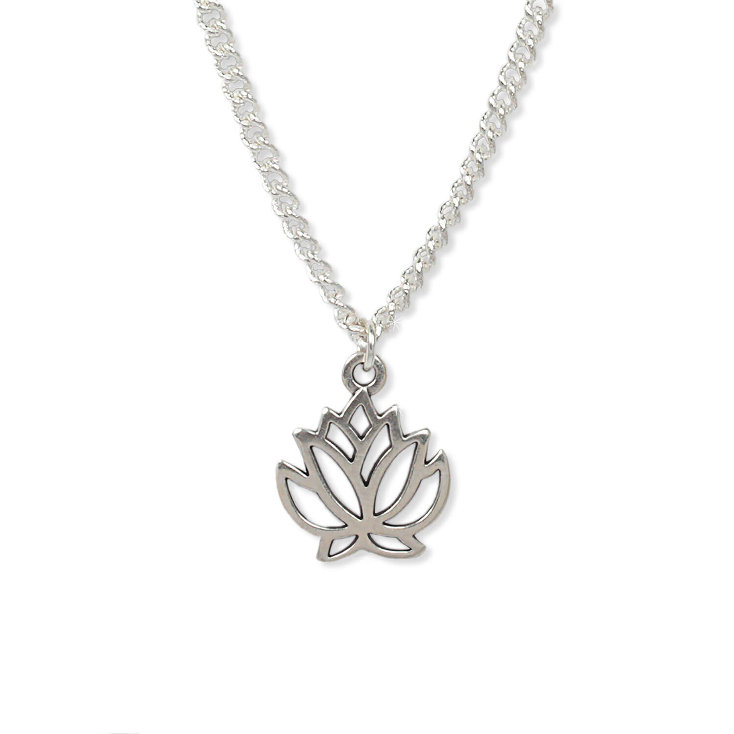 Antique Silver - Lotus Talisman Kette