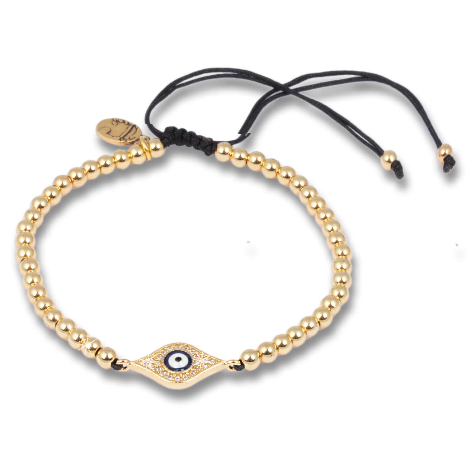 Golden - Evil Eye Schutzarmband mit Zirkonia