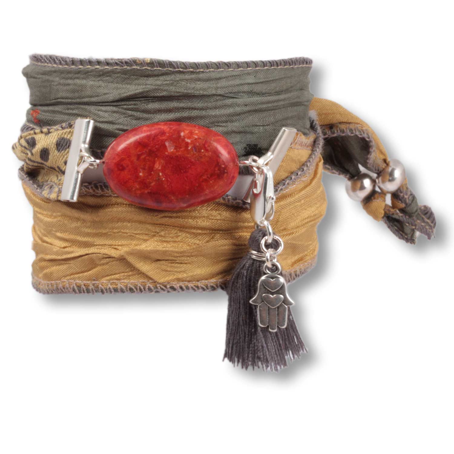 Olive Coral – Armband mit Koralle