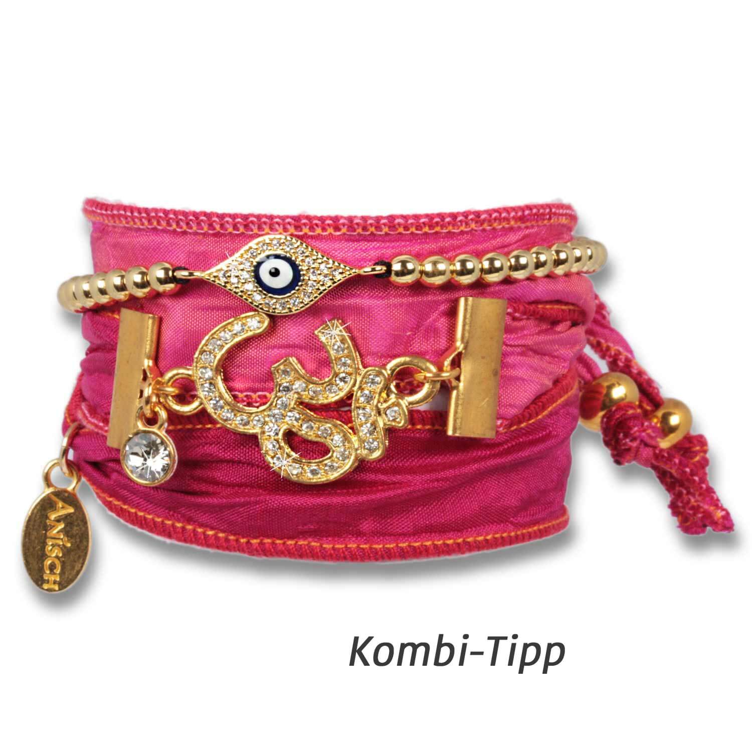 Golden - Evil Eye Schutzarmband mit Zirkonia