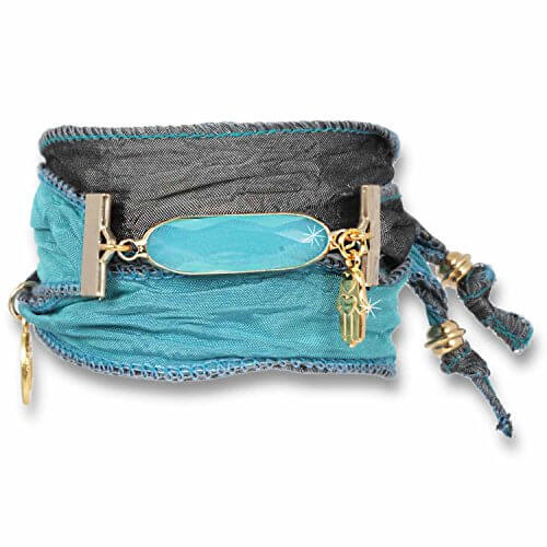 Serenity Blue - Blessing Armband aus indischen Saris