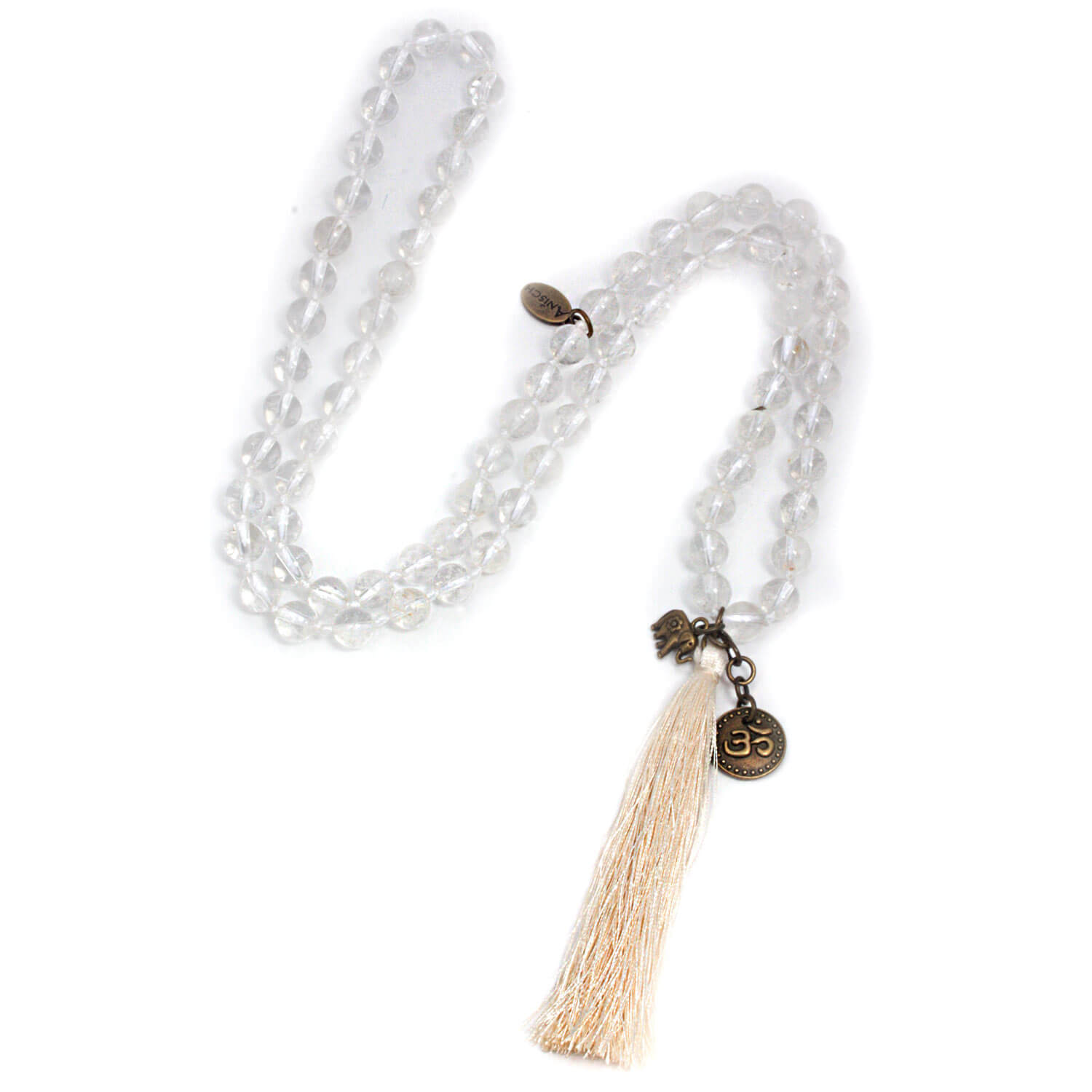 Well Being Bergkristall Kette aus Edelsteinen mit Quaste, 80 cm