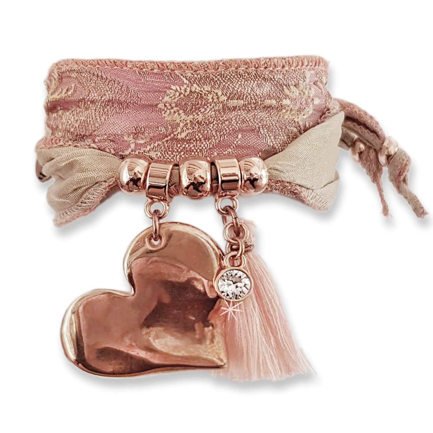 Light Marsala - Magic Love Herzsarmband aus indischen Saris
