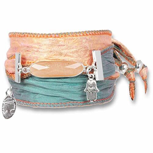 Peache - Blessing Armband aus indischen Saris