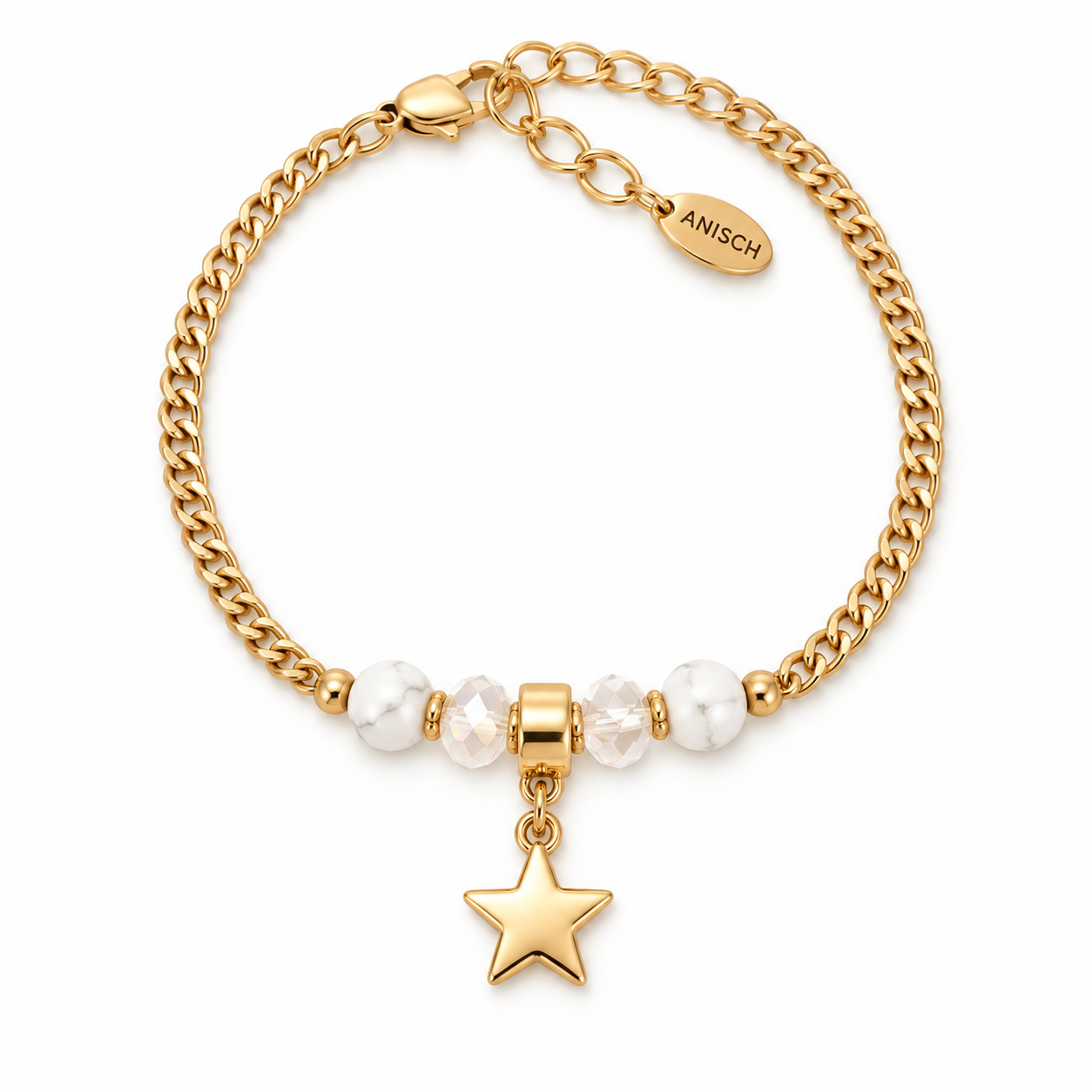 Shiny Gold Star - Armband mit Jade