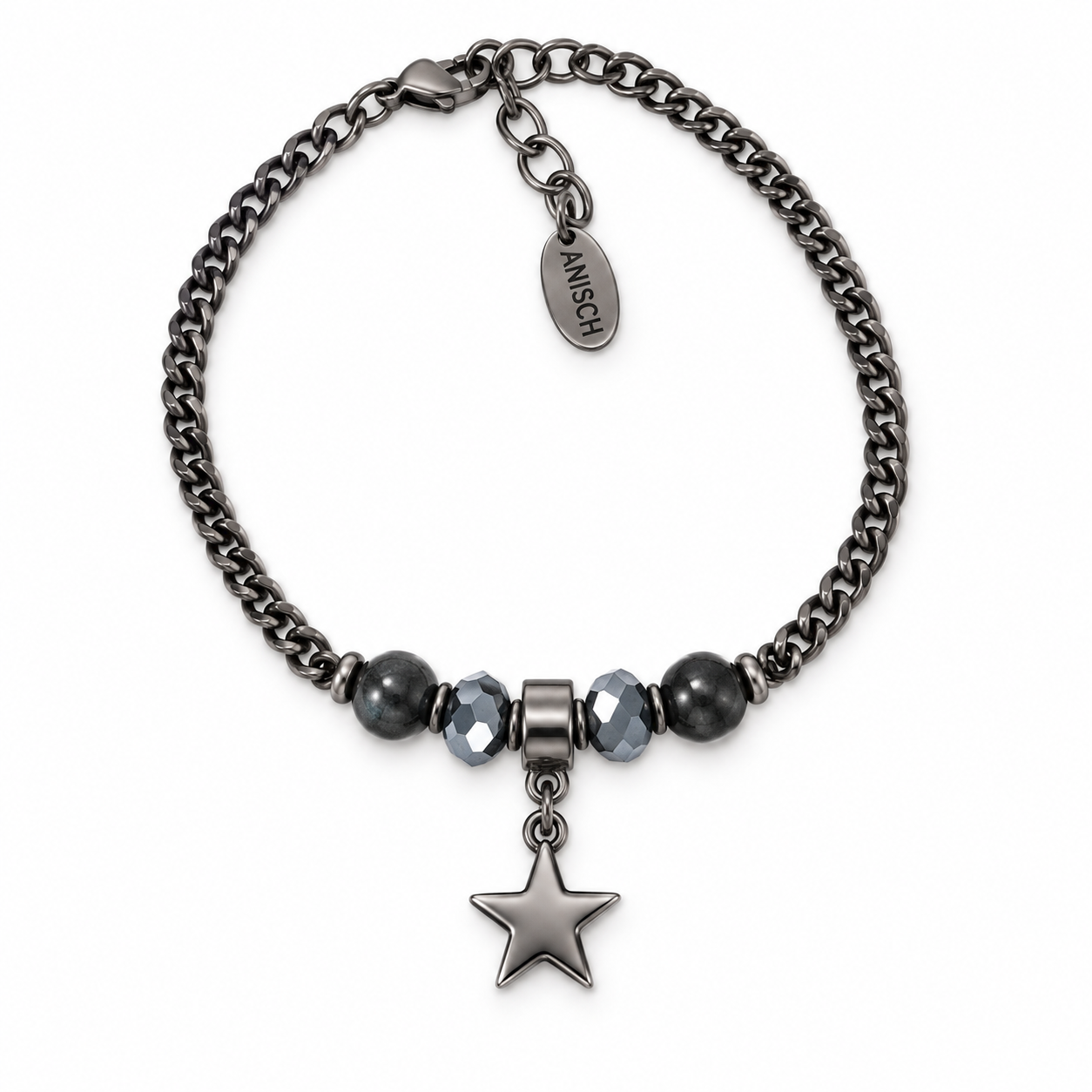 Black Metal Star - Armband mit Onyx