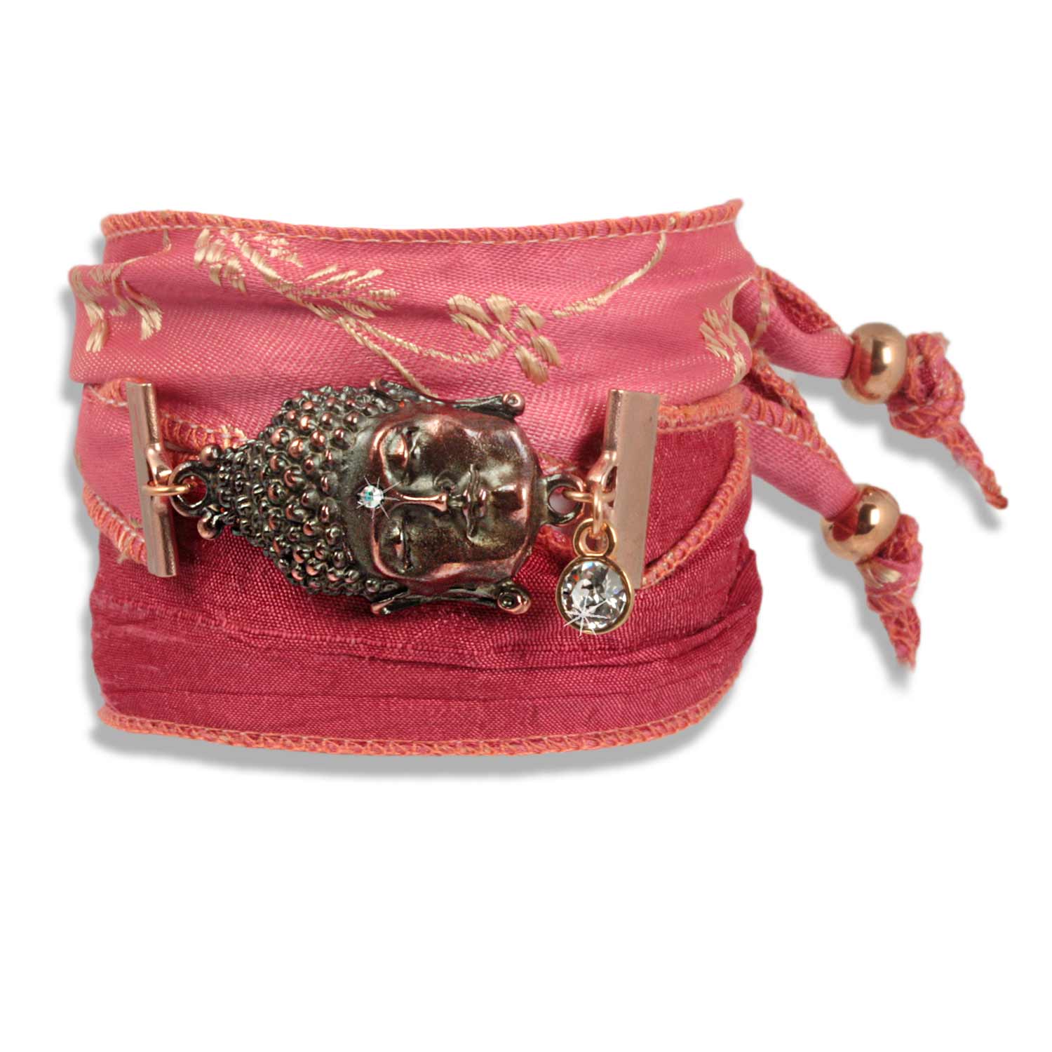 Coral Rouge - Buddha of Wisdom Talismanarmband aus indischen Saris