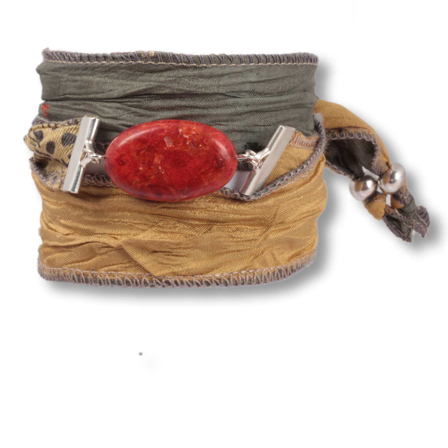 Olive Coral – Armband mit Koralle