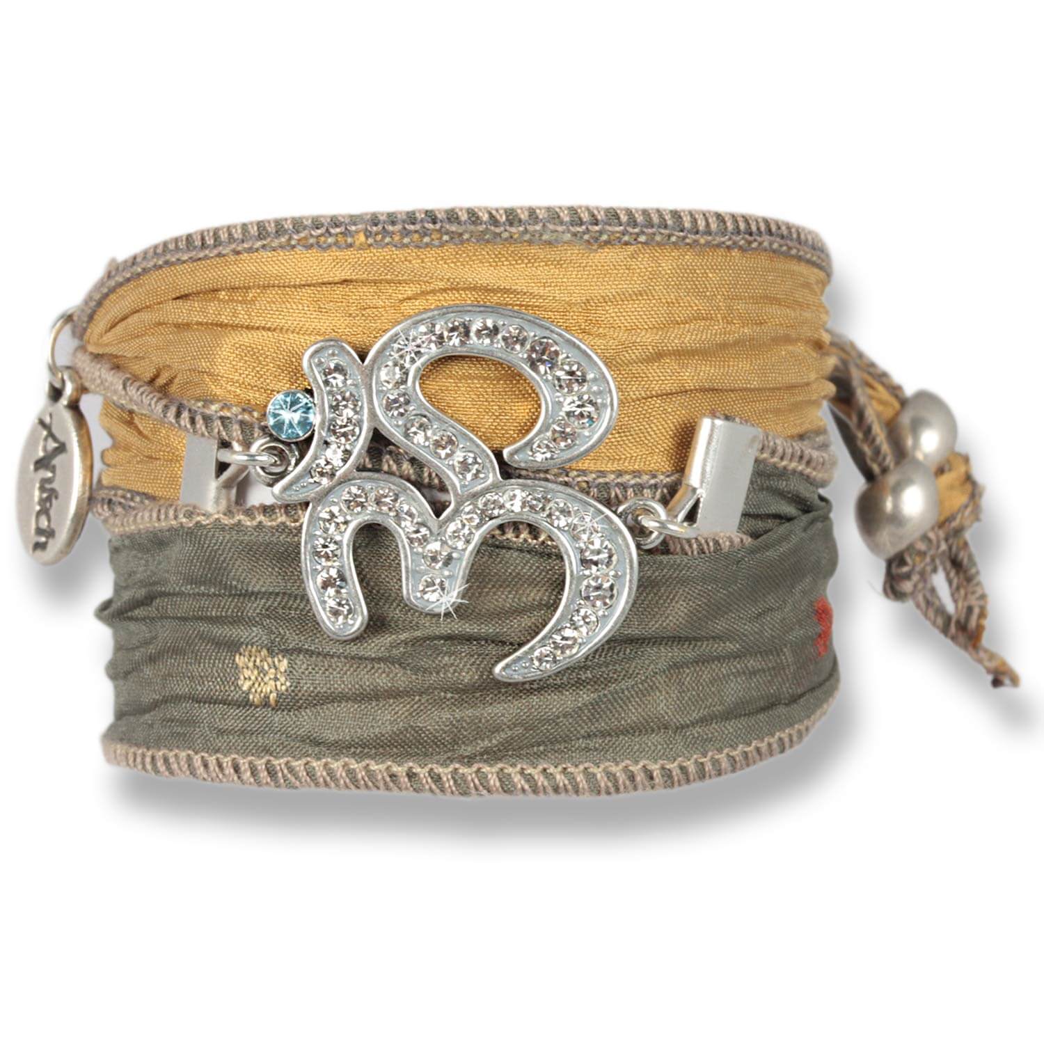 Safari Colors - Radiant Om Talismanarmband aus indischen Saris