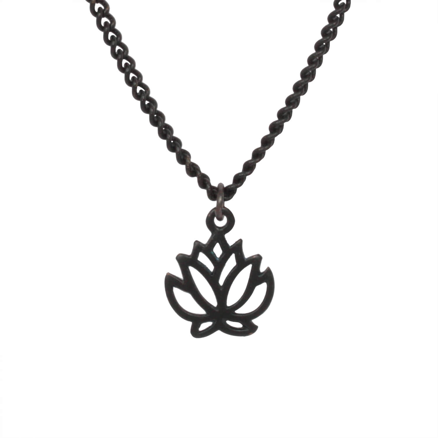 Black Metal - Lotus Talisman Kette