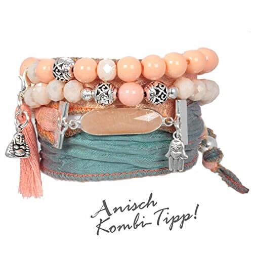 Peache - Blessing Armband aus indischen Saris