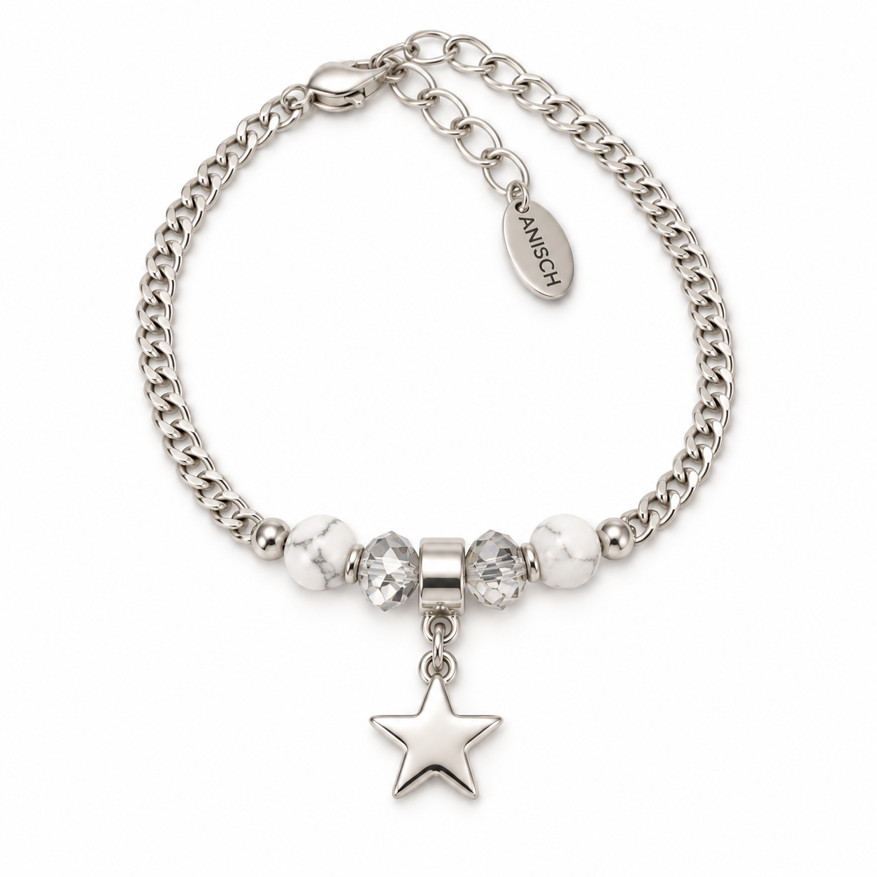 Shiny Silver Star - Armband mit Howlith