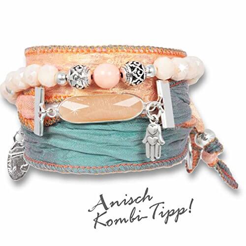 Peache - Blessing Armband aus indischen Saris